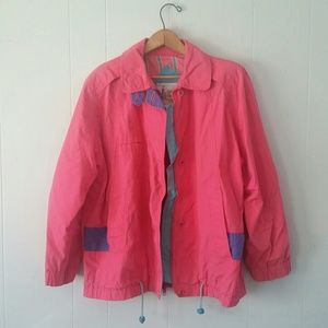 Vintage Pink Jacket 80s Indie Hipster